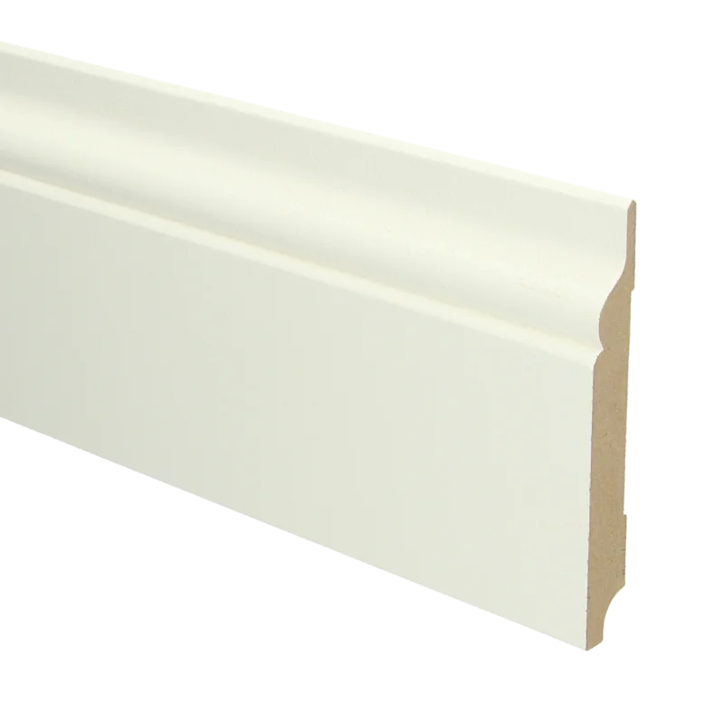 Tijdelijk Beschikbaar MDF Romantische Plint 120x15 RAL 9010 Zuiver Wit 16053